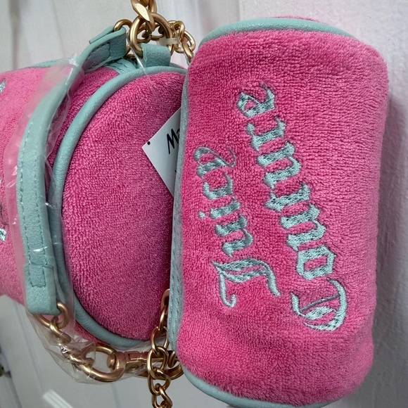 NWT Juicy Couture Choose Juicy II Barrel Bag, Pink Lemonade and Turquoise